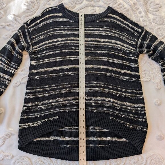 Calvin Klein Jeans black gray white striped sweater XL EUC academia grunge - Picture 8 of 11